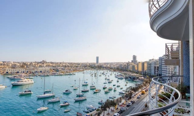 Sliema Apartment | Stunning Seafront 3BR Apt with Terrace in Sliema