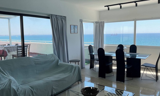 Larnaca Apartment | Stunning Top-Floor Beachfront Apartment