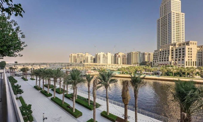 Dubai Apartment | Stylish 1BR | City & Creek Views, Near Downtown Dining & Attractions