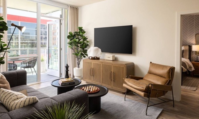 Heritage District Condo | Stylish 1BR Condo at The Martin | Hot Tub & Pool