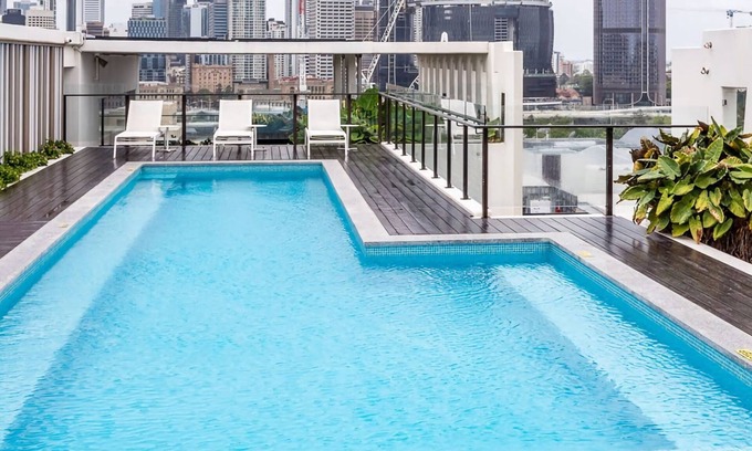 South Brisbane Apartment | Stylish Inner City Oasis w Pool Rooftop Terrace