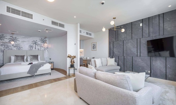 Bur Dubai Apartment | Stylish Studio Apartment with impressive decor and furniture at Sky Garden!