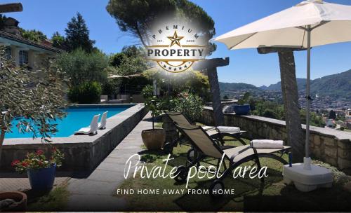 Morbio Inferiore House | SUITE room with private pool area, near COMO lake, private parking I Villa dei Leoni
