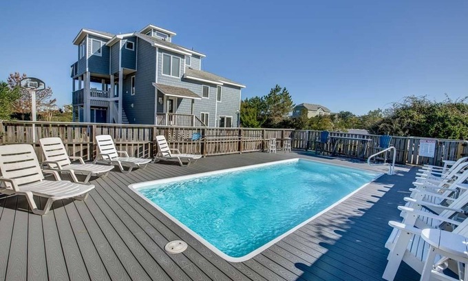 Whalehead Beach House | Sunbelievable | 930 ft from the beach | Private Pool, Hot Tub, Dog-Friendly | Corolla