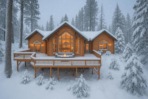Shaver Lake House | Sunset Mountain Hot Tub, Fire Table, Epic Views