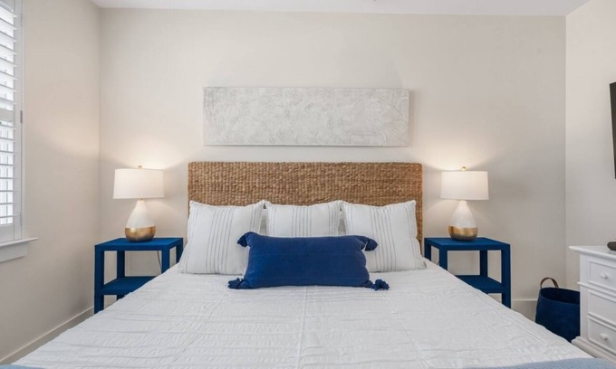Wilmington Beach House | The Blue House at Carolina Beach, swim spa, ping pong, bikes & pet friendly!