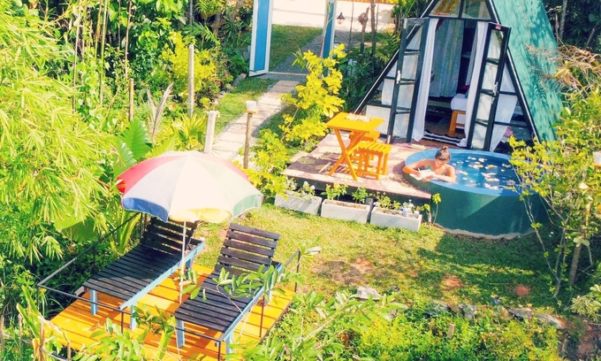 Induruwa Cabin | The WE2 - Aframe with Romantic Pool & Workspace