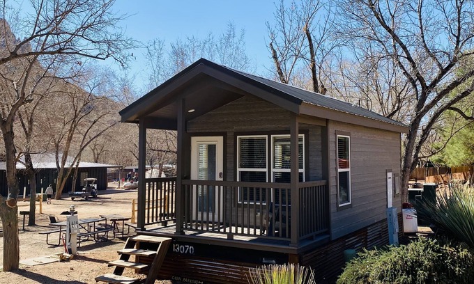 Zion National Park South Entrance Cabin | Tiny Cabin at Zion Canyon Campground and Resort. Only .5 mile from Park Entrance