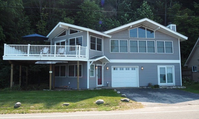 Frankfort House | Trader Scott's - GORGEOUS LAKEFRONT HOME WITH PRIVATE DOCK AND BONFIRE RING!