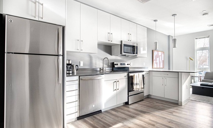 St. Elizabeth's Apartment | Trendy Brighton 1BR w/W/D, Gym, near T, Shops + Dining