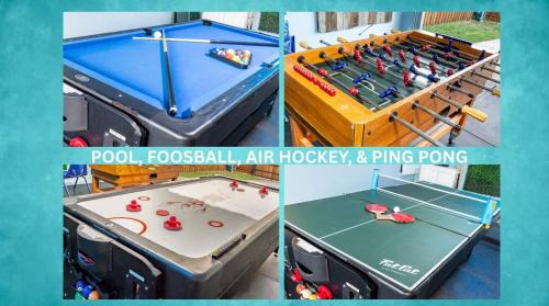 Dallas House | Ultimate Game Room Oasis for 12 - Private Patio - BBQ - 2 Kings - 6 TVs - Full-Body Massage Chair