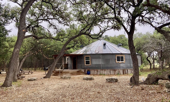 Leakey Cabin | Upcycled Grain Bin Cabin