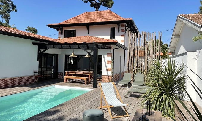 Arcachon Villa | Villa 8 pers - Les Abatilles - 5 min beach - heated pool