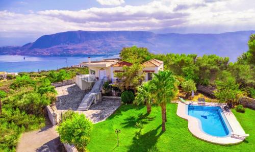 Pitharion Villa | Villa Afroditi in Chania near Airport with Private Pool, Free Wi-Fi, Souda Bay Views, Garden Oasis