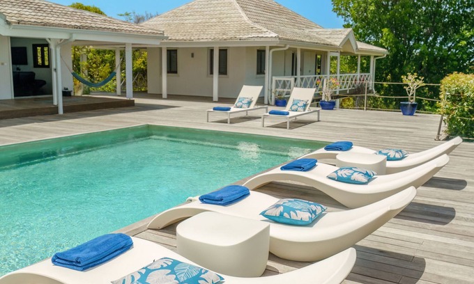 Les Terres Basses Villa | Villa Azur,Saint-Martin, Low Lands , Terres Basses,private pool, jacuzzi, tennis