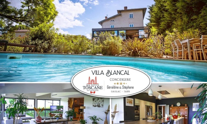 Salvagnac House | Villa Blancal - Swimming pool - Air conditioning - Exceptional view over the valley.