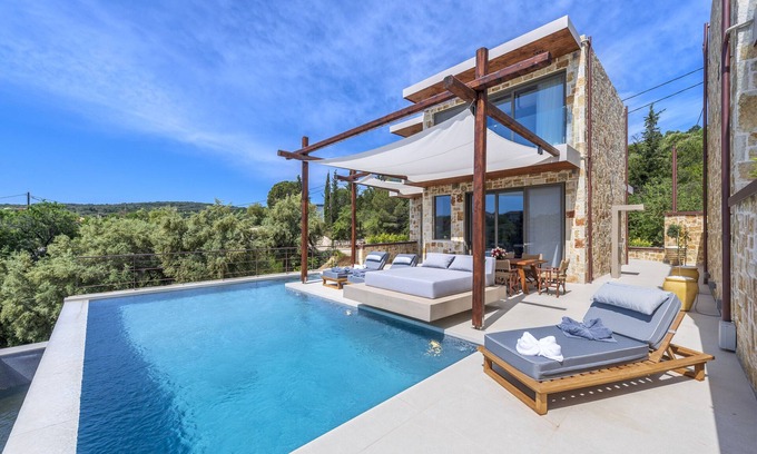 Katomerion Villa | Villa "Ino" with Sea View, Private Pool & Wi-Fi