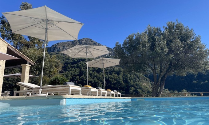 Menton Villa | Villa Monti: Luxury Villa, Air Con, Large Private Pool, Incredible Views