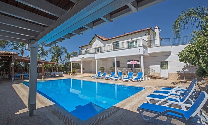 Paralimni Villa | Villa Nekta - Luxury 5 Bedroom Villa with Great Pool Area- Home Gym