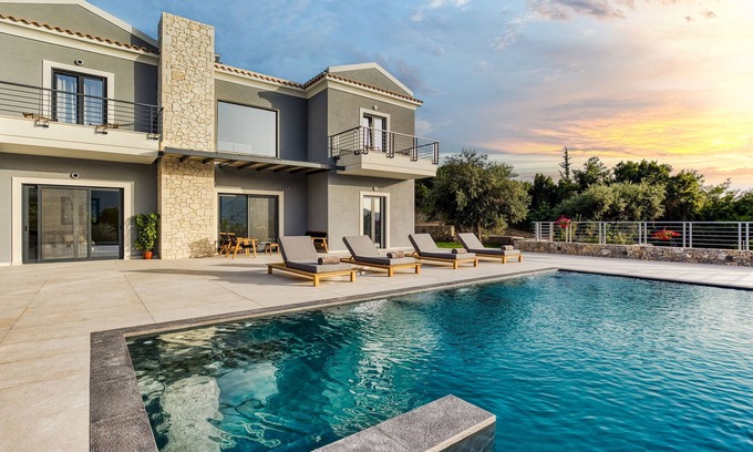 Limni Villa | Villa Sunset Bliss| private pool - country views