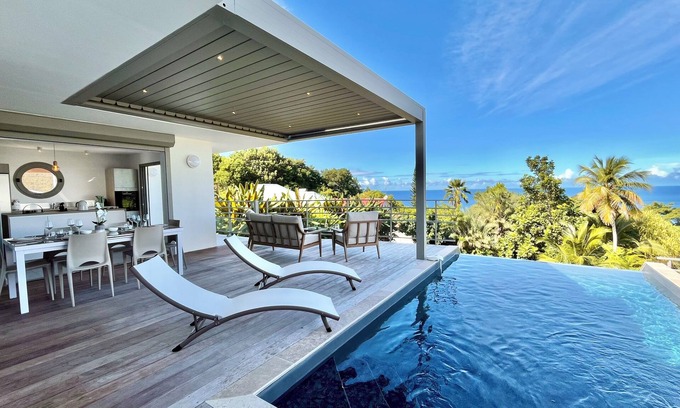 Bouillante Villa | Villa Vanille, sea view and islet with swimming pool