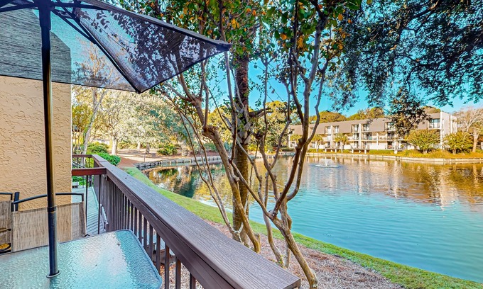 Folly Field Condo | Villa with Private Beach Access, Pool, Hot Tub, Free WiFi, & Private W/D