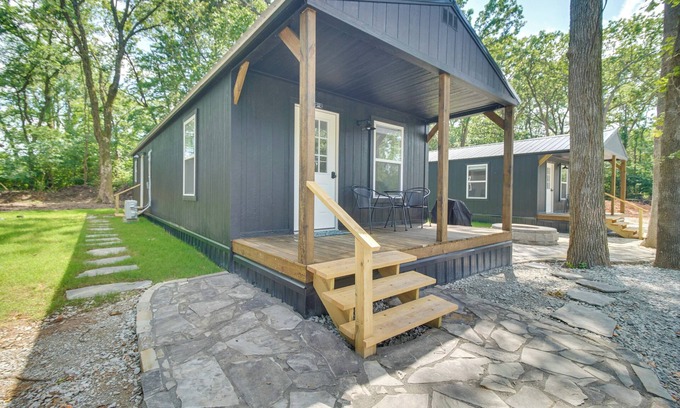 Grove Cottage | Walk to Lake: Cozy Grove Cabin w/Fire Pit