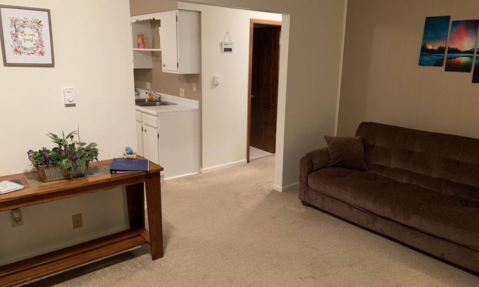 Munising Apartment | Walk to the Cruise ship park in our private lot Downtown location