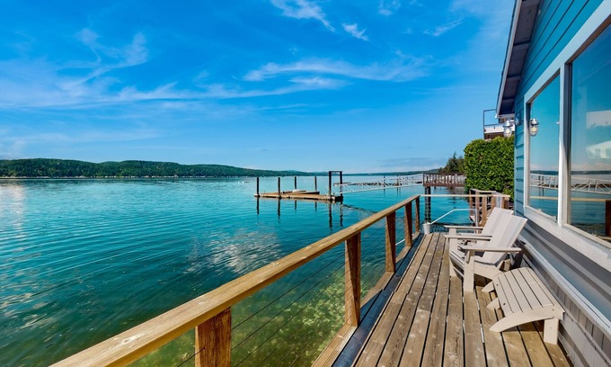 Belfair House | Waterfront getaway with expansive deck, gas grill & 40' private waterfront