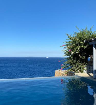 Pisses Villa | Waterfront villa "Afros" with a pool, direct access to the sea and a small beach