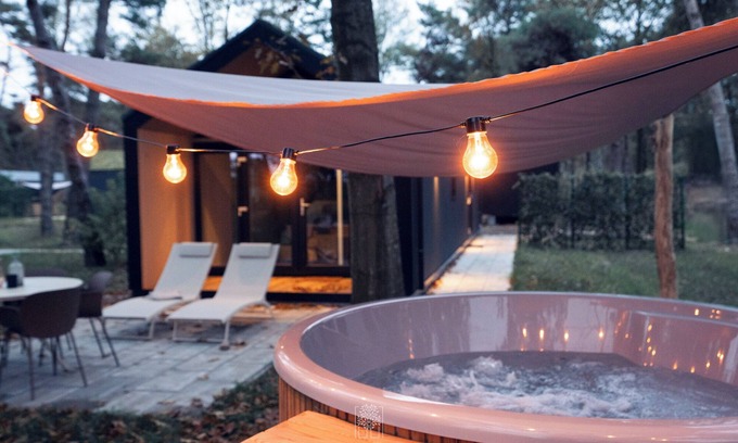 Municipality of Hellendoorn Ski Chalet | Wellness Lodge with hot tub in the woods on the Sallandse Heuvelrug