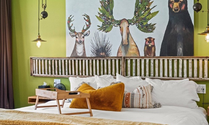 Hancock Hotel | Woodland Retreat | Cozy King Room with Whimsical Forest Charm