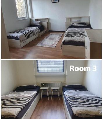 Leverkusen Apartment | Zimmer 2&3, 30min Köln Messe Bahnhof, 5min Leverkusen Bahnhof Zentrum, mit Gemeinschaftsbad-Küche