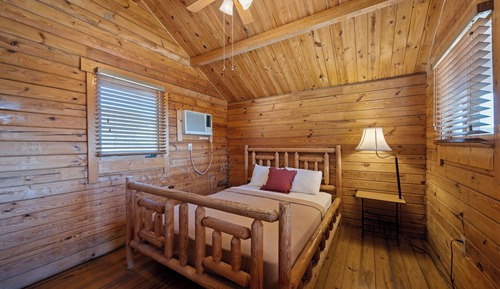 Basic Cabin, 1 Queen Bed, Shared Bathhouse, Mountain View