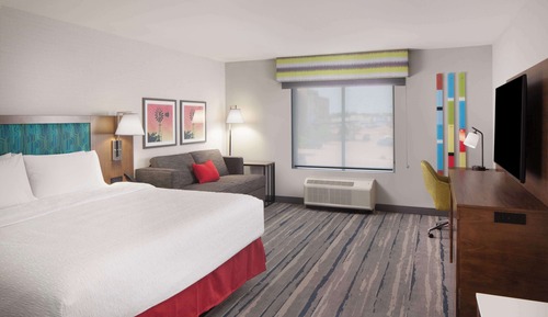 Room, 1 King Bed with Sofa bed, Refrigerator & Microwave