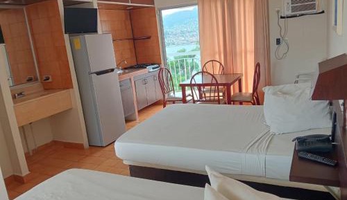 Double Room with Two Double Beds and Pool View