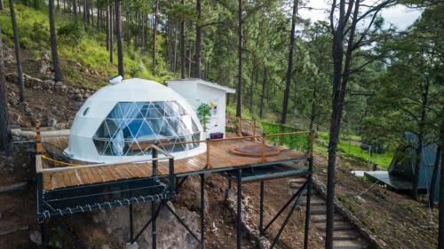 Luxury tent with mountain view