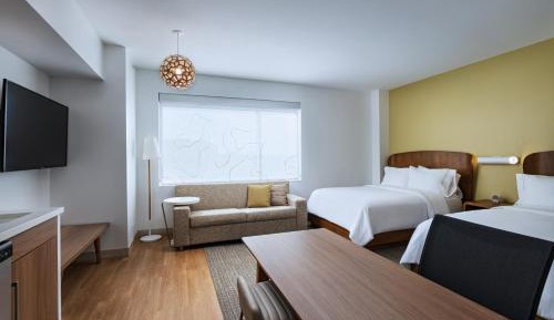 Studio with Two Double Beds, Sofa Bed and City View