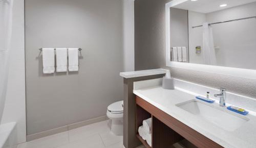 Queen Room with Two Queen Beds and Communications Mobility Accessible Roll-In Shower