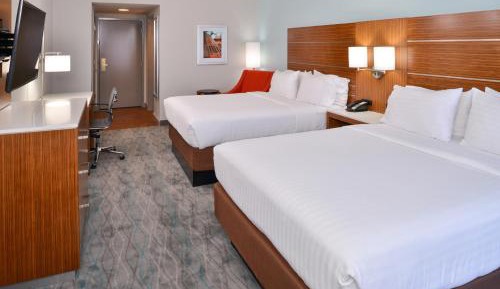 Double Room with Two Double Beds and Accessible Roll In Shower - Non-Smoking