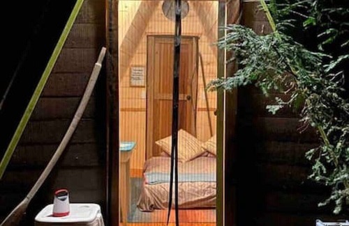 Columbia Falls House | Mini A-Frame ‘glamping’/ creek/ fire pits/ etc