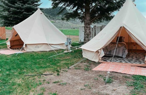 Palisades RV Rental | Poppy boho tent at Valley Village