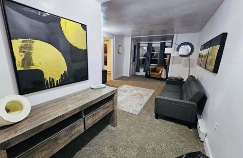 Wellsville Apartment | Modern 1-Bedroom Apartment with walkout deck