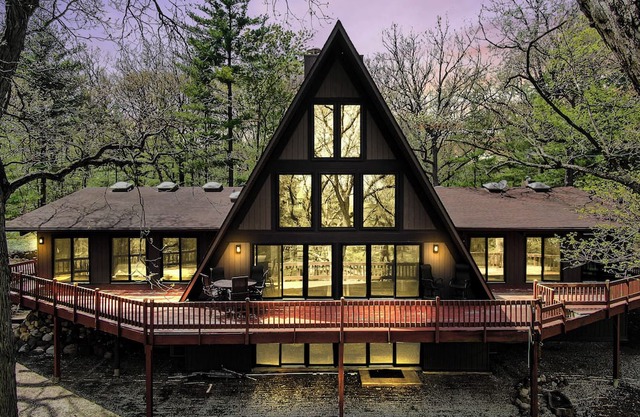 Private A-Frame on 5 Acres with a Fishing Pond and Rock Wall