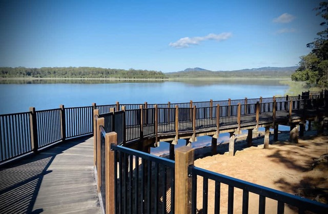The Hideaway is a lake house situated on the Ewan Maddock Dam, Glenview.