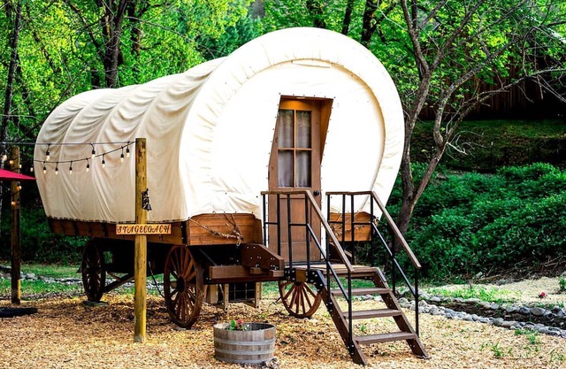 Ohio Glamping Destination in this Covered Wagon in Arcanum